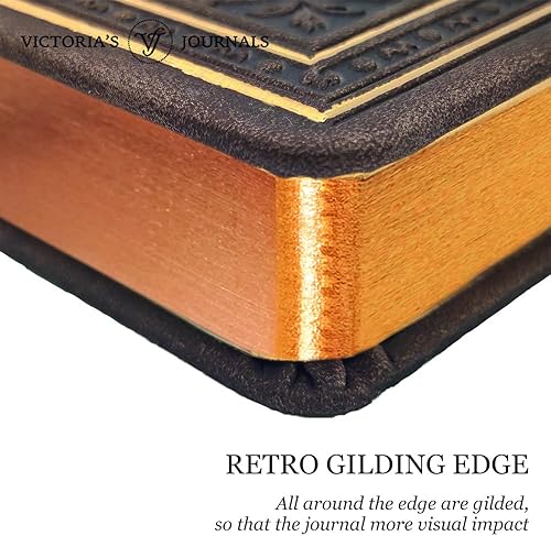 Miniatura 4 de Victoria's Journals Cuaderno con forro de cuero sintético y tapa dura, diario de viaje con diseño vintage de aspecto antiguo, tamaño A5, 5.7 x 8.1