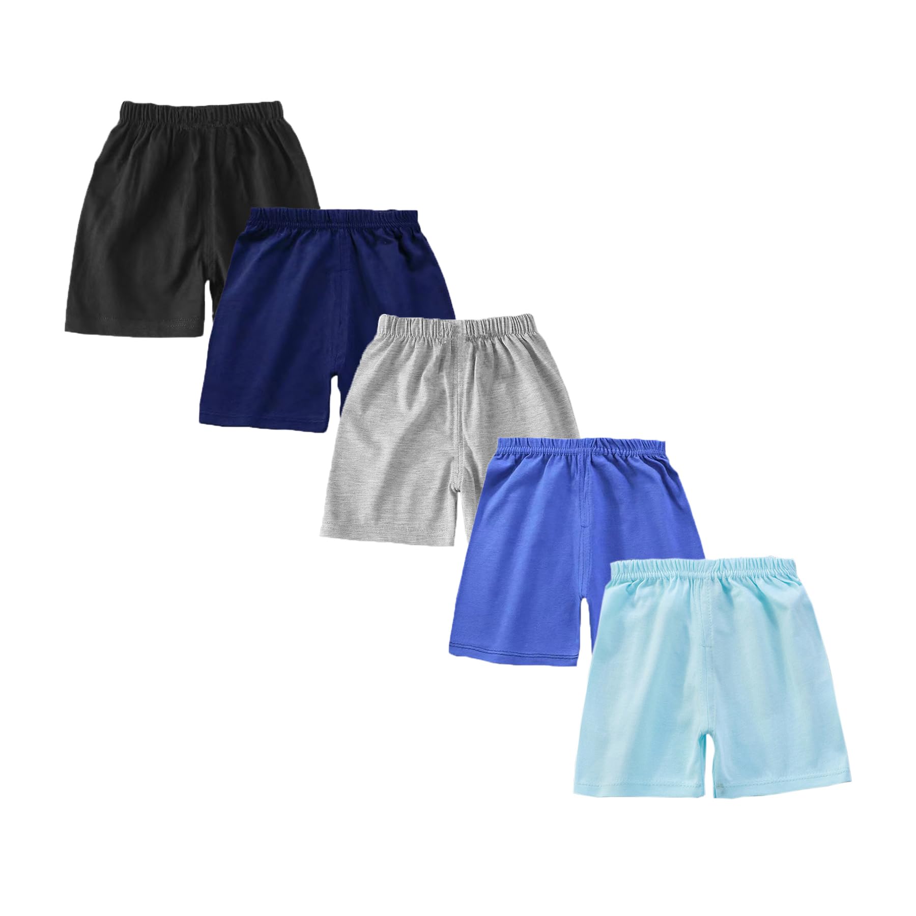 Set di 6 pantaloncini da bambino in cotone unisex per bambini, estivi, da 1 a 5 anni