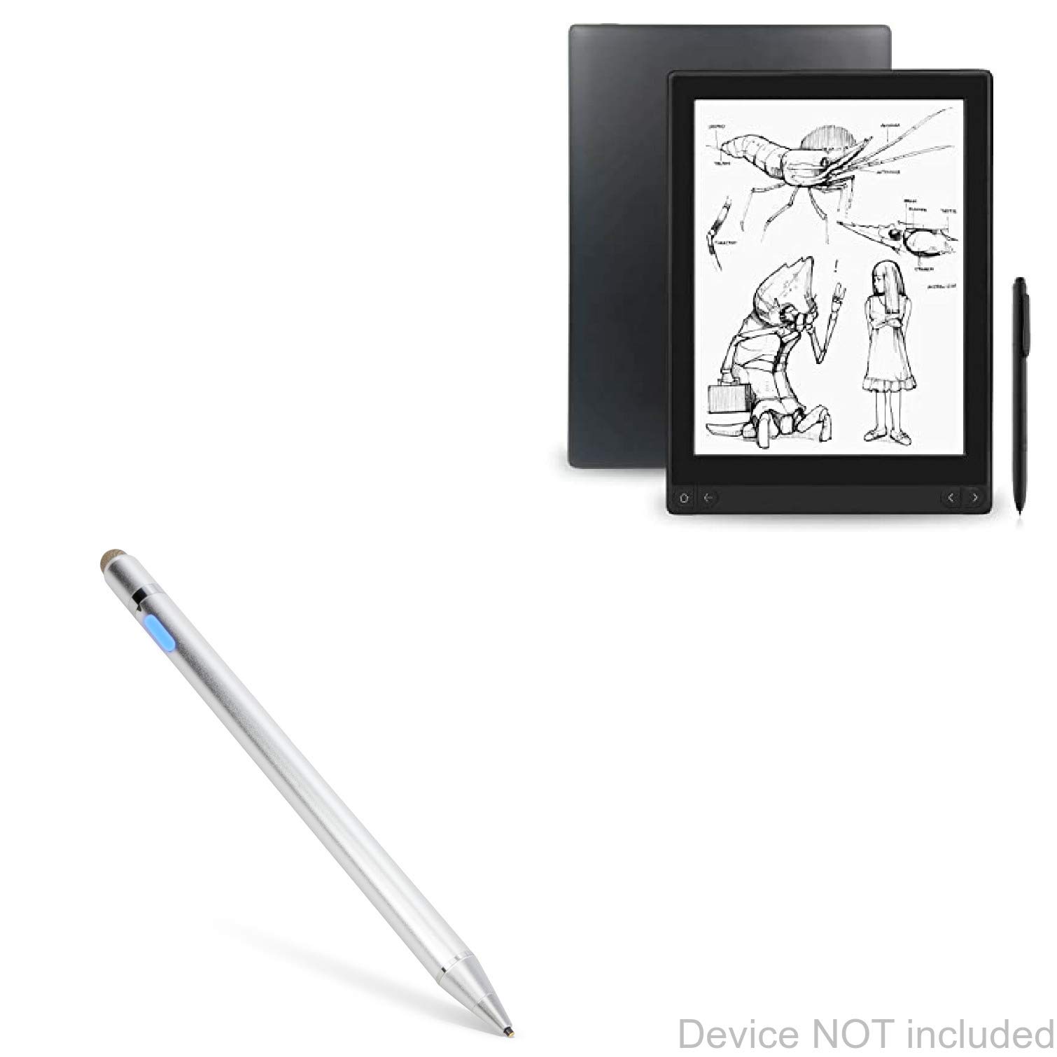 BoxWaveStylus Pen Compatible with Boyue Likebook Mimas - AccuPoint Active Stylus, Electronic Stylus with Ultra Fine Tip - Metallic Silver