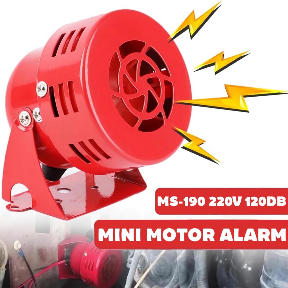 MS-190 Syrena elektryczna, 220 V, 110dB, mini ochrona przed kradzieżą, napędzany silnikiem syrena metalowy klakson przemysłowy, alarm do łodzi, do fabryki, BAU, urządzenia błędów drogowych