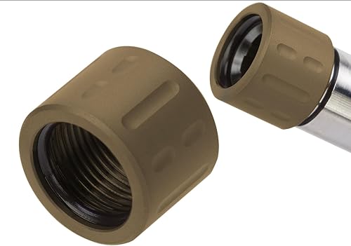 Vista 173 de NDZ Performance Protector de rosca de barril de 1/2x28 pulgadas de aluminio anodizado y acero inoxidable Cerakote o PVD con junta tórica, fabricado