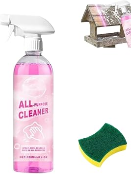 Multi-Purpose Bird Feeder Cleaner Spray, Fast-Acting for Metal, Wood & Plastic Bird Feeders, Birdhouse Cleaner, Just Spray & Wipe 1Pcs