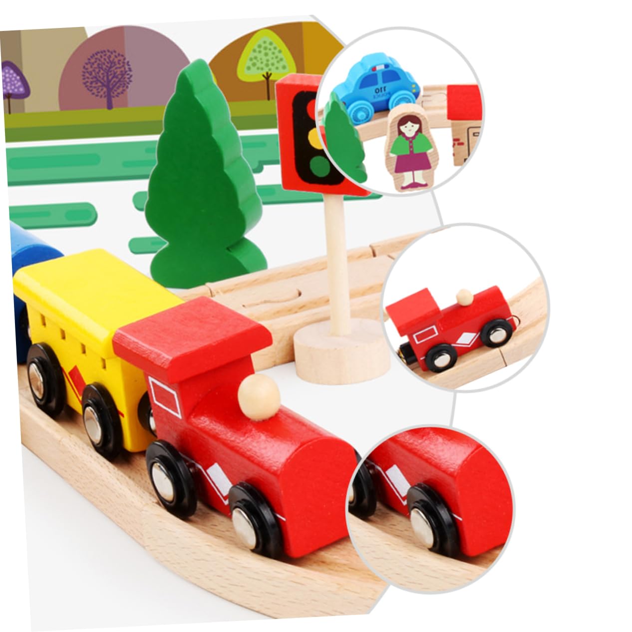 Kisangel Puzzle in Legno Per Ragazzo Ragazza Di Vagoni Ferroviari in Faggio Liscio e Resistente Giocattoli Educativi Per Ragazzo Ragazza Che Sviluppano Capacità Pratiche e Cognitive