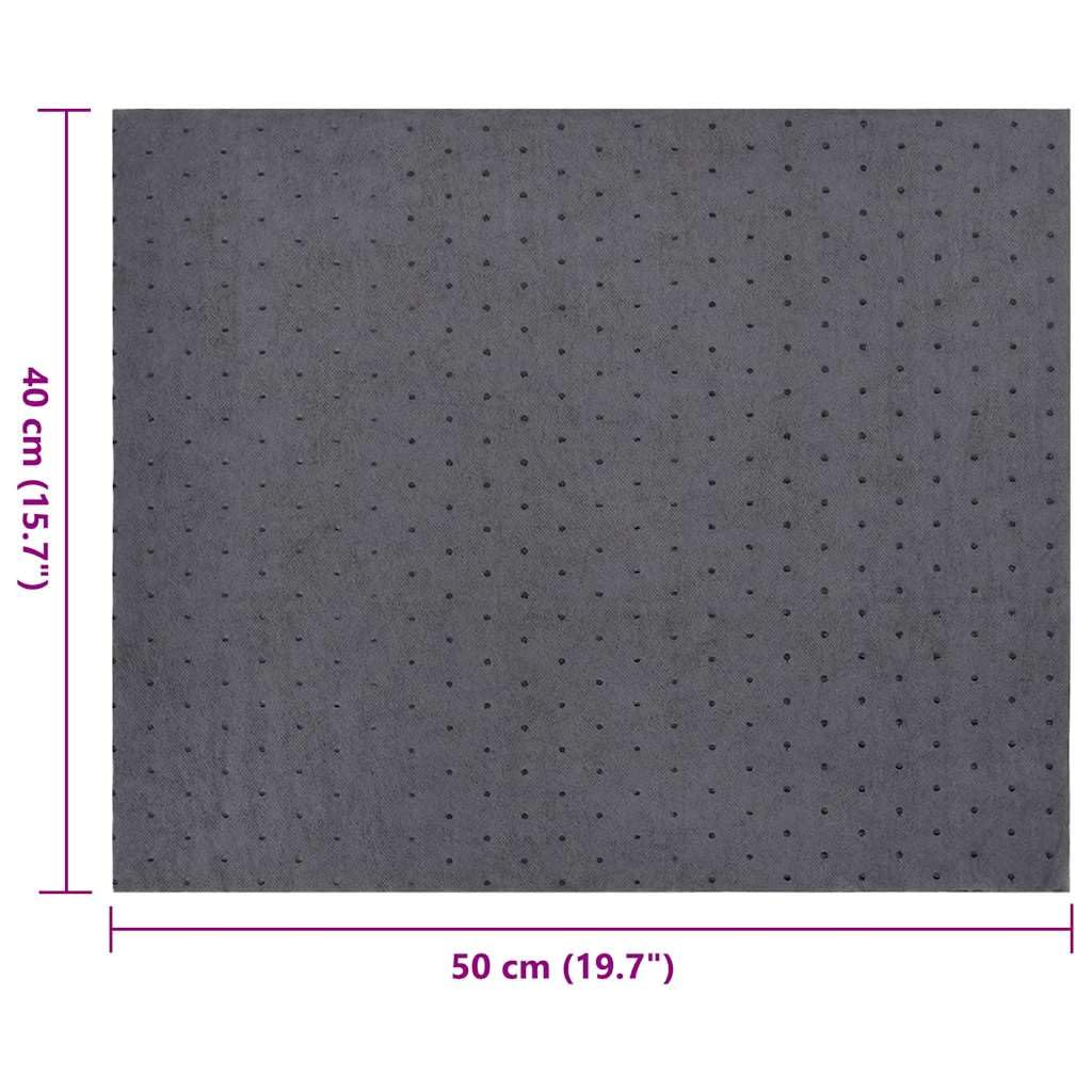vidaXL Almohadillas absorbentes de Aceite 100 uds Gris 40x50 cm, Almohadillas absorbentes de Aceite, Almohadillas para derrames de Aceite, Almohadillas absorbentes industriales