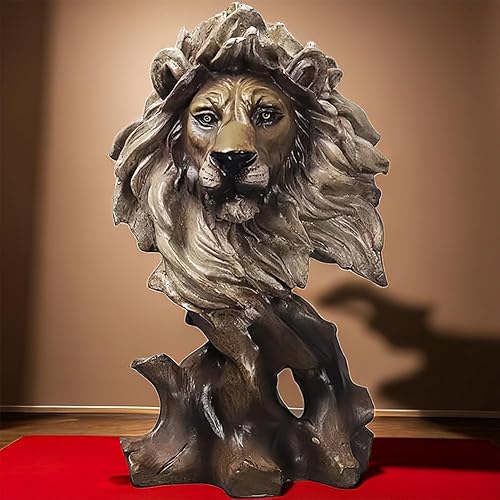 Miniatura 3 de Escultura de resina con cabeza de león y busto, escultura de frgurina, regalo para el hogar, oficina, sala de estar, escritorio, decoración