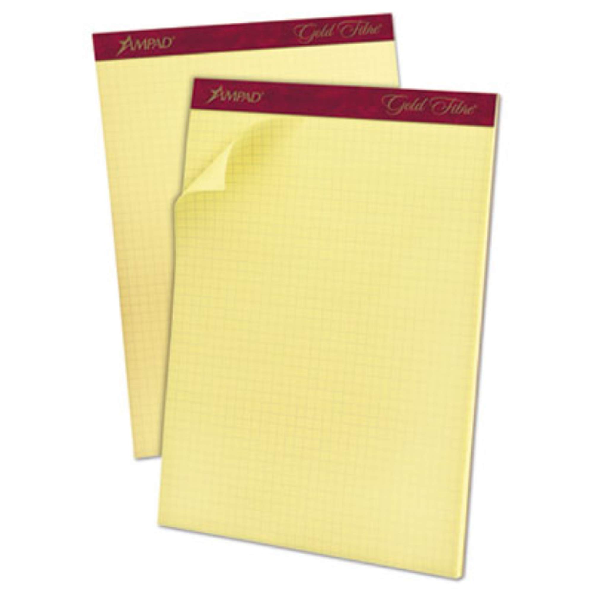 Oro fibra Canarie, a quadretti, Pad, 8 – 1/2 x 11 – 3/4, Canarie, 50 fogli/Pad, venduti come 1, 5 fogli per pad