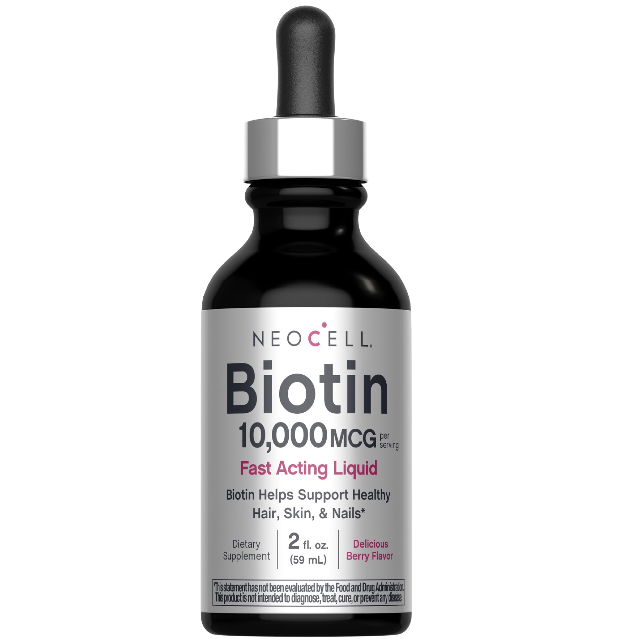 NeoCell Biotin Liquid Drops 10000mcg | 2 fl oz | Fast Acting Supplement