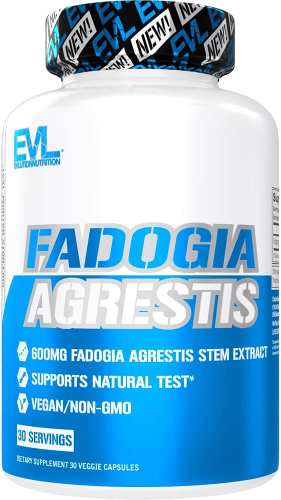 Evlution Fadogia Agrestis 600mg 10:1 Extract - Invigorating Fadogia Agrestis Extract Male Enhancement Pills for Increased Strength Drive Power and Performance Nutrition Testosterone Booster for Men
