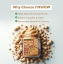I'MWOW Natural Peanut Butter Creamy 1Kg|100% Roasted Peanuts|High Protein Peanut Butter|No Added Sugar Or Salt|No Trans Fat|Cholesterol-Free|Rich In Fiber & Healthy Fats gallery image