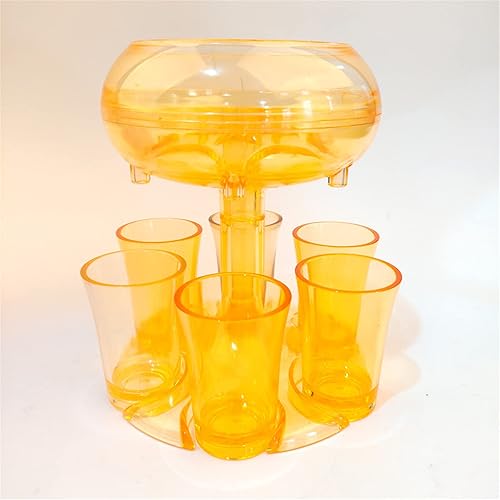 PIURUF Dispensador y soporte de 6 chupitos dispensador de chupitos desespensor de bebidas dispensador de cóctel accesorios de barra divertida dorado