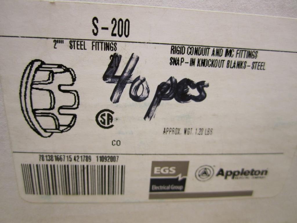 Appleton S-200 Steel Fittings S200 (Pack of 20)