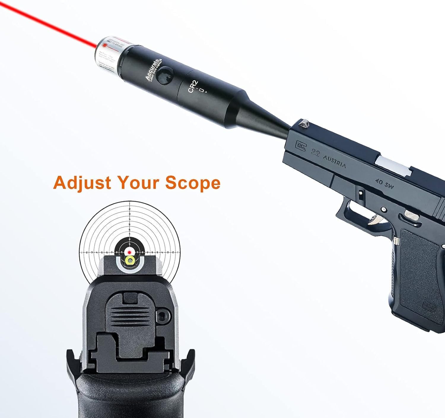 Premium Quality, Red Laser Bore Sight Kit Multiple Caliber, Upgraded Red Bore Sighter with 30 Adapters Button Switch Perfectly Choice for.17 to 12GA Rifles Pistols with Rechargeable Battery