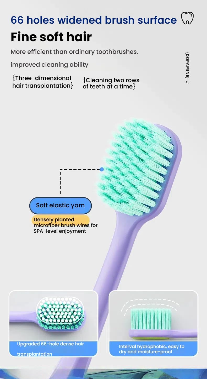 Medium Toothbrush for Adults with Medium Bristles - Firm Clean Wide Head Manual Toothbrush for Plaque Removal, Ideal for Those Who Prefer a Stronger Brush vs Soft Bristles, 12 Pack image 5