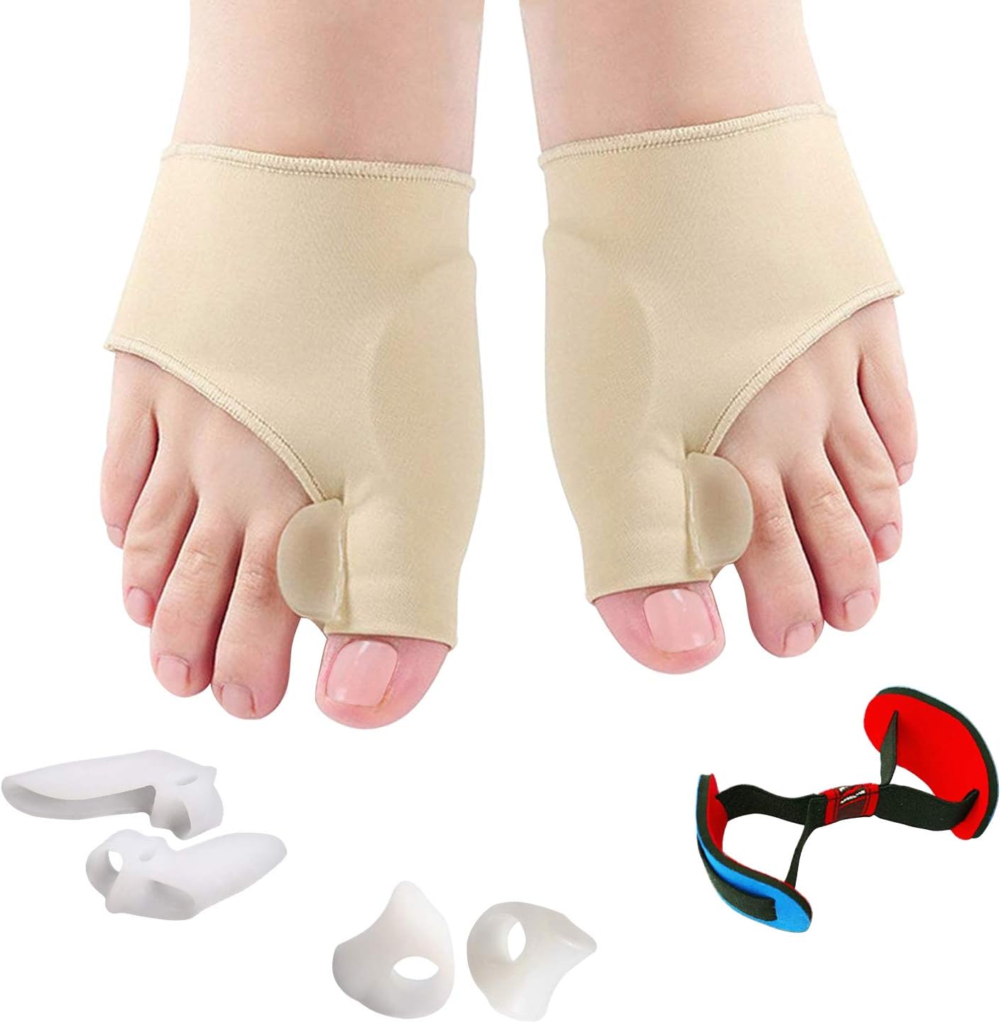 Bunion Corrector, Bunion Corrector Relief Sleeves Kit Gel Bunion Pads Cushion Bunion Protector of Toe Separators Spacers Straighteners splint for Hammer Toe, Tailors Bunion