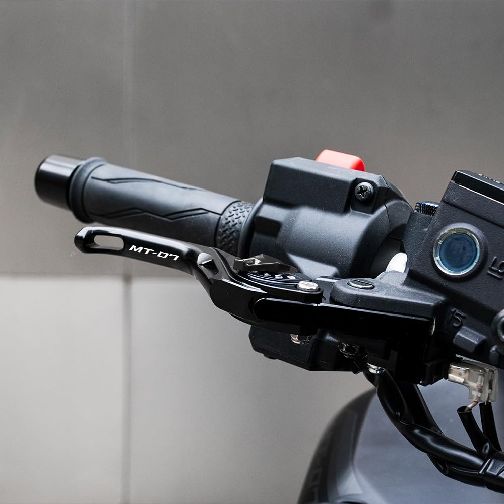 Adatto per MT 07 MT07 MT-07 2014-2026 2025 FZ07 FZ-07 FZ 07 2021 Accessori Moto Leva del Freno e della Frizione Regolabile CNC Set di Leve Freno e Frizione (Nero)