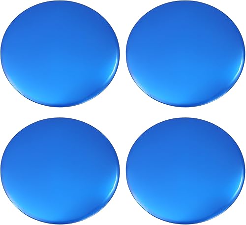 Miniatura 1 de ACROPIX Tapacubos centrales universales de 2.224 in para coche, calcomanía con emblema azul brillante, paquete de 4
