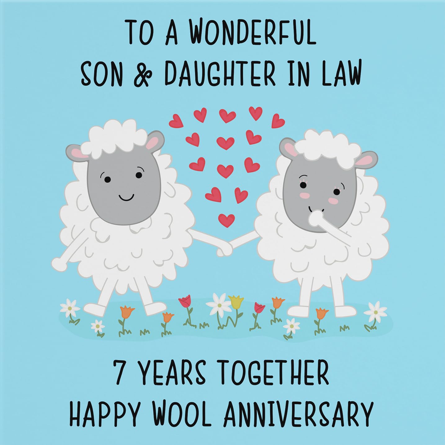 Hunts England, Son And Daughter In Law 7th Anniversary Card, To A Wonderful Son & Daughter In Law, 7 Years Together - Image 2