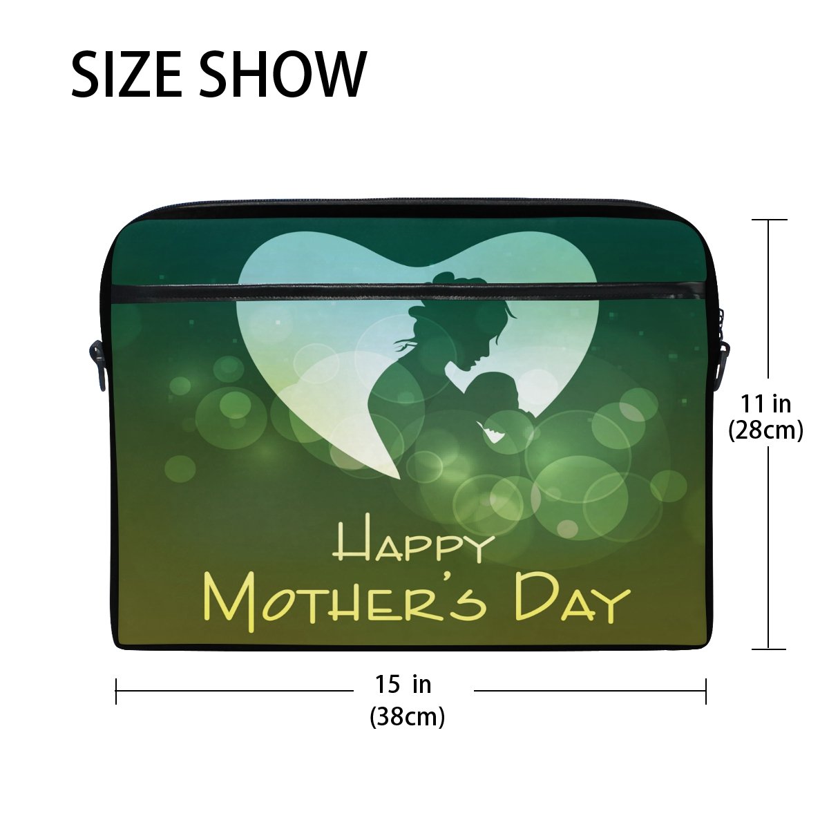 Happy Mothers Day 14 Inch Laptop Shoulder Messenger Bag Case Sleeve Briefcase with Handle for Women Men