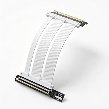 PCIe X16 GEN5 Right Angle Riser Cable with PCIe 4.0 & 5.0 GPU Vertical Mounting Bracket for RTX4090, RTX5090D, RX7900XT, RX9070 ATX 18cm GEN5 White