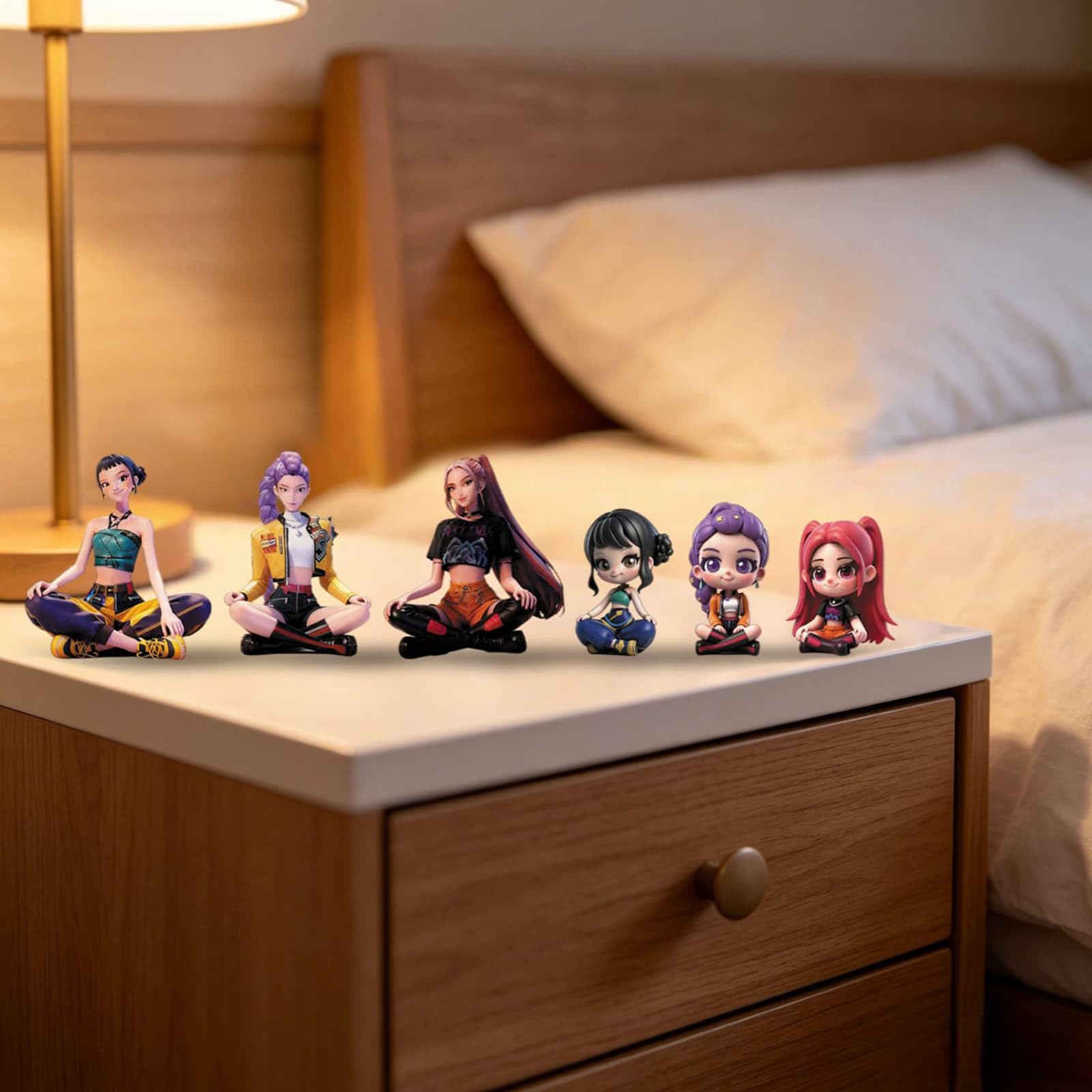 6 statuette a forma di cartone animato, modello da collezione, regalo creativo per i fan