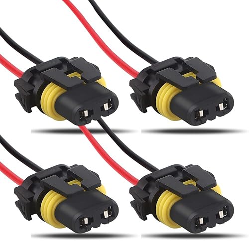 Qasim 9005 9006 HB3 HB4 Adaptador de cableado hembra para faros delanteros, conector de luces antiniebla (paquete de 4)