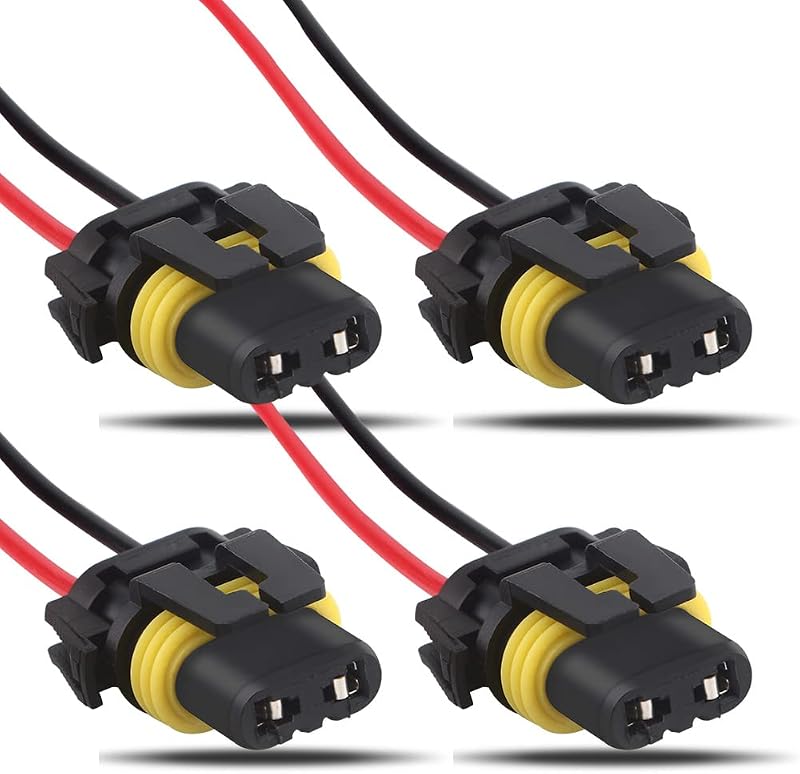 Chicote Adaptador Fêmea Qasim 9005 9006 HB3 HB4 para Farol e Farol de Neblina – Kit com 4 unidades