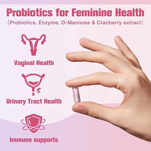 Miniatura 5 de Probióticos para mujeres, 100 mil millones de UFC probióticos para mujer con prebióticos, enzimas digestivas, D-manosa y extracto de arándano para