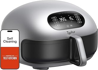Typhur Dome 2 Air Fryer, 15-in-1 Large 5.3L Capacity, No.1 Cooking Speed Innovative Airflow, Self-cleaning Smart Digital Airfryer, Dishwasher Safe Basket for Quick Easy Meals, Up to 32 Chicken Wings