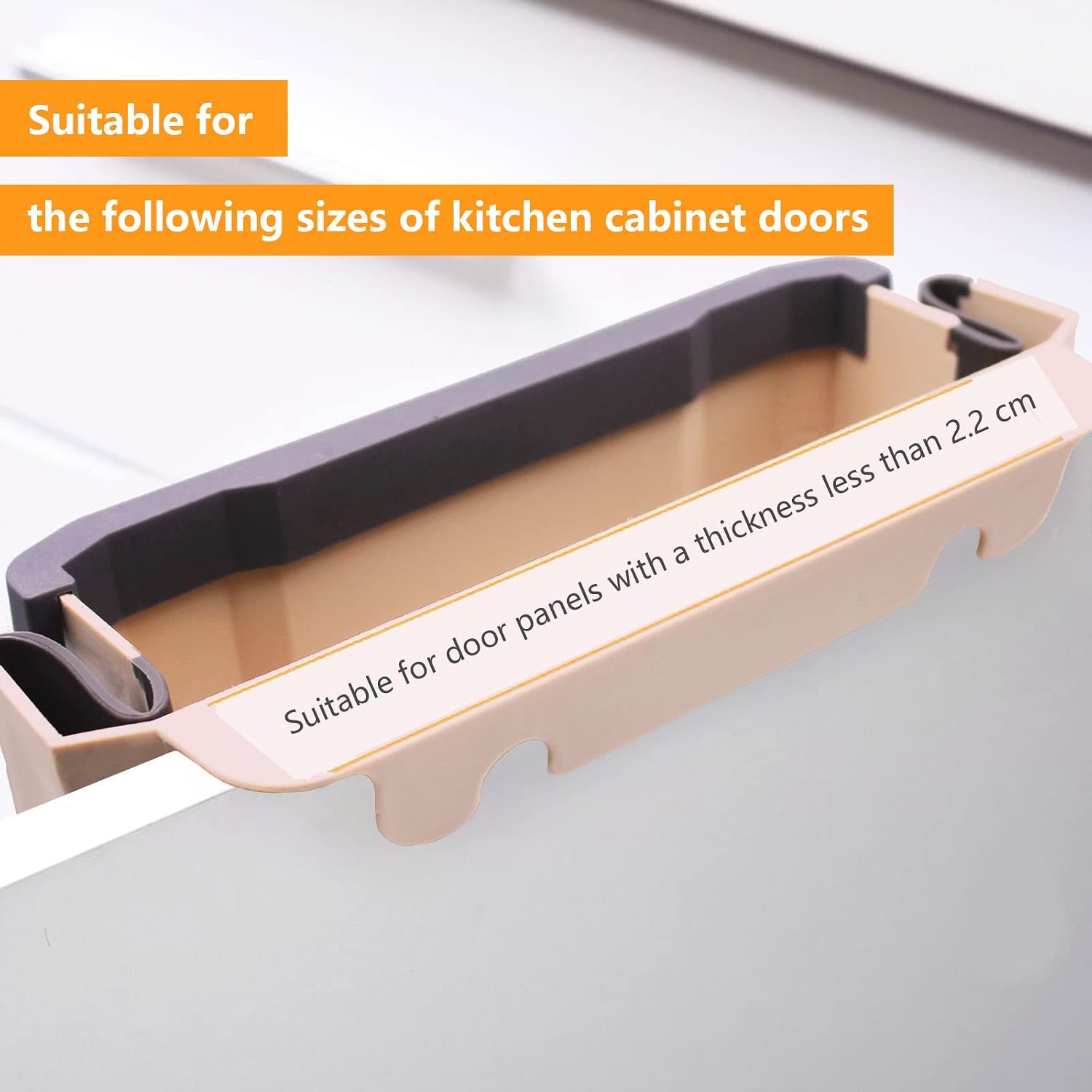 HUAPPNIO Kitchen Trash Can Plastic Collapsible Wall Mounted for Cabinet Door Hanging Garbage Bin 2 Gallon (Beige)