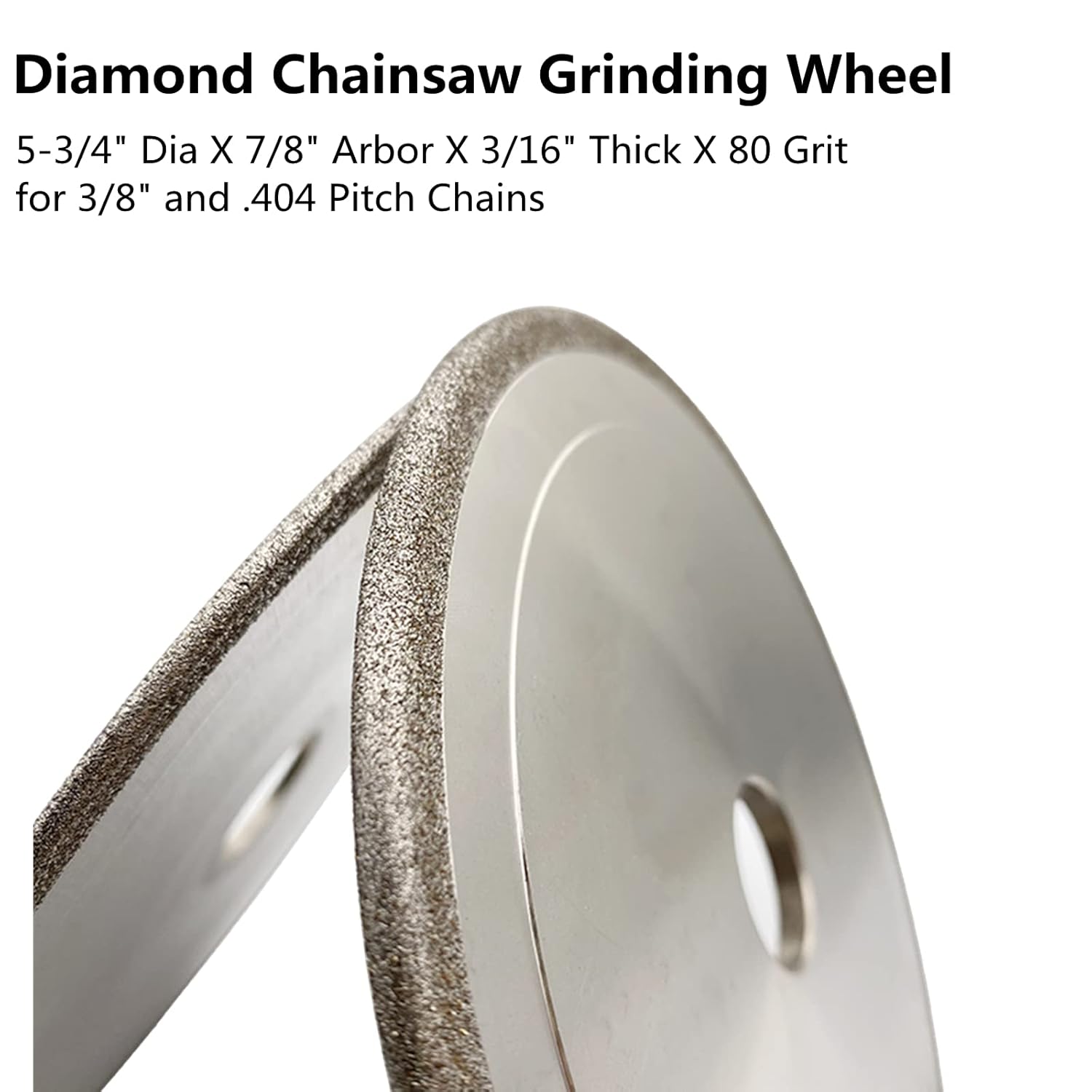 Diamond 5-3/4” Chainsaw Grinding Wheel 3/16" Thick for 3/8" and .404 Pitch Carbide Chains (3/16 inch Thick)