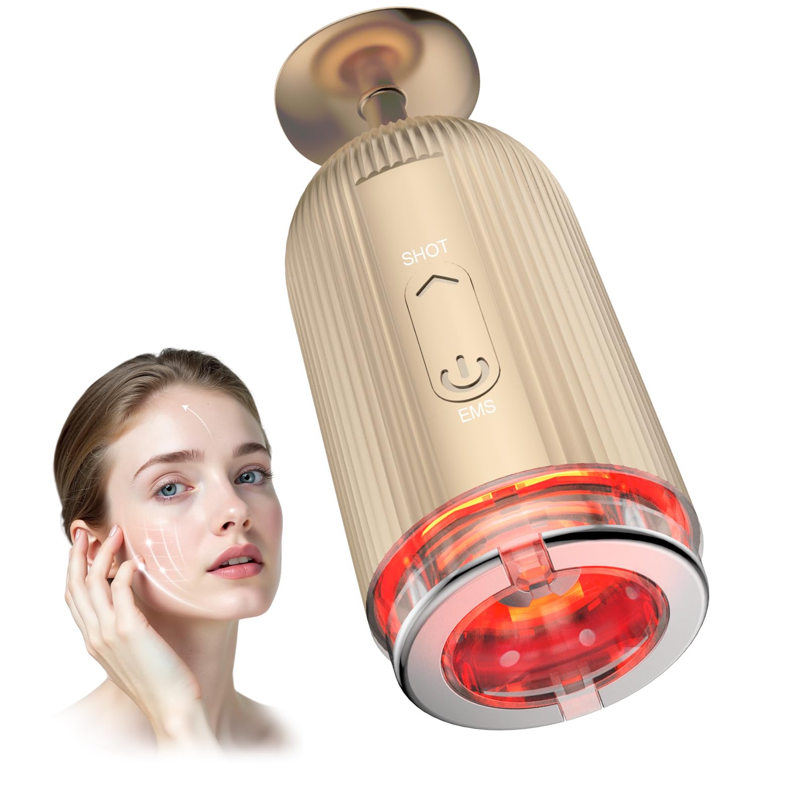 Ventouse Visage EMS, Ventouse + EMS Nouvelles Combinaisons, EMS 4 Forces Et Lumière, Ventouse Cellulite pour Eliminer L'œdème, Ventouse Visage Anti-Rides, Cupping Ventouse Raffermissement