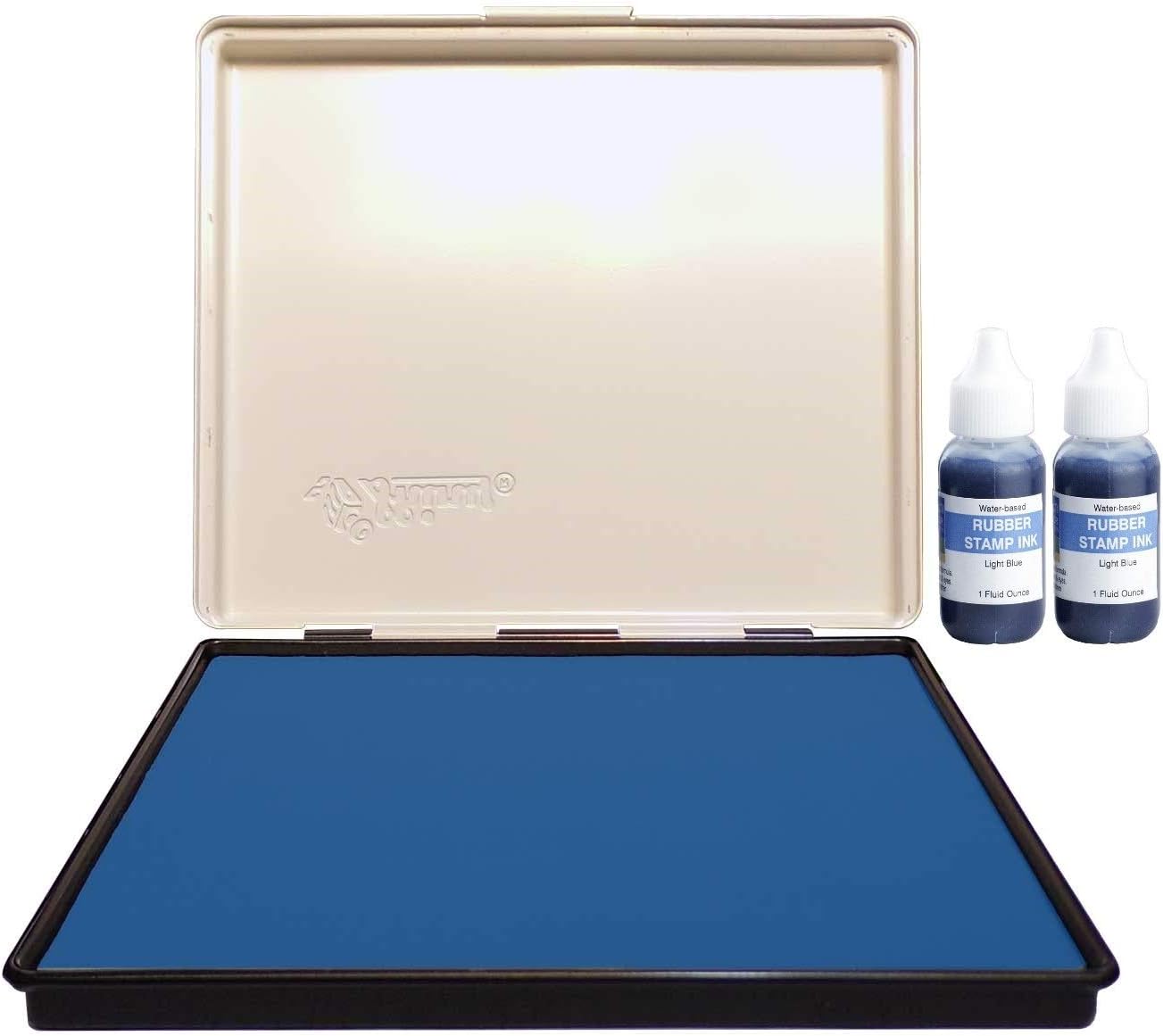 Infusion 7" x 8" Extra Large Industrial Stamp Ink Pad, Your Go to Large Stamp Ink Pad for Bright Color, Even Coverage and Durability, Light Blue Stamp Pad