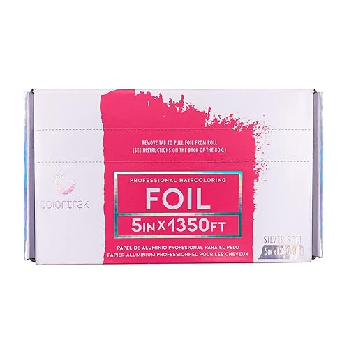 Colortrak Rollo de papel de aluminio de resaltado profesional, hoja integrada en caja para cortes de precisión de longitud, rollo económico que