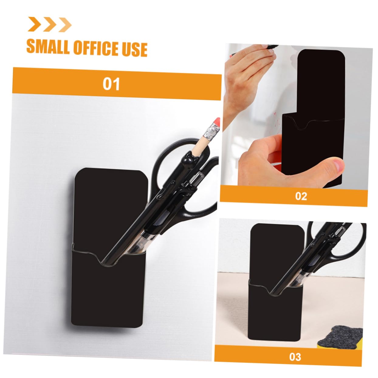 5 Set Portapenne Magnetici Per Lavagna Organizer Penne Con Supporto Magnetico Compatto Per Ed Accessori Ufficio Nero 4 Pezzi*5