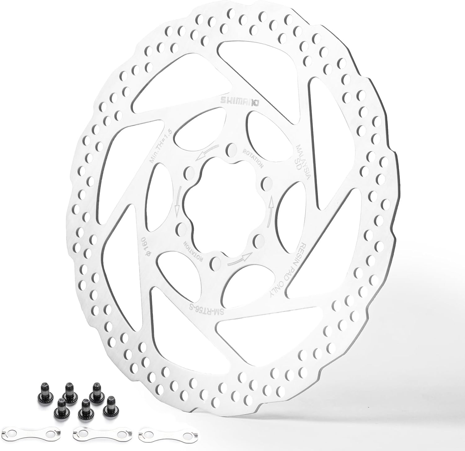 ShimanoOEM SM-RT26/56 6-Bolt Disc Brake Rotor, Bike Brakes Rotors 160mm/180mm for Mountain Bike MTB Road Racing Bike BMX