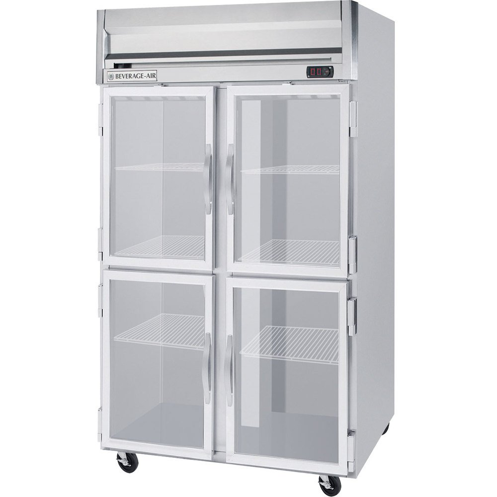 Beverage-Air HFPS2-1HG Horizon Series Two Section Glass Half Door Reach-In Freezer 49 cu.ft. Capacity Stainless Steel Exterior and