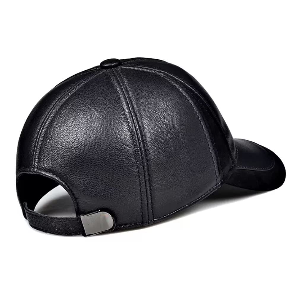 Jesień zima skórzana czapka bejsbolowa męska outdoorowa czapka golfowa regulowana czapka taksówkarza do jazdy samochodem, polowania, trapper