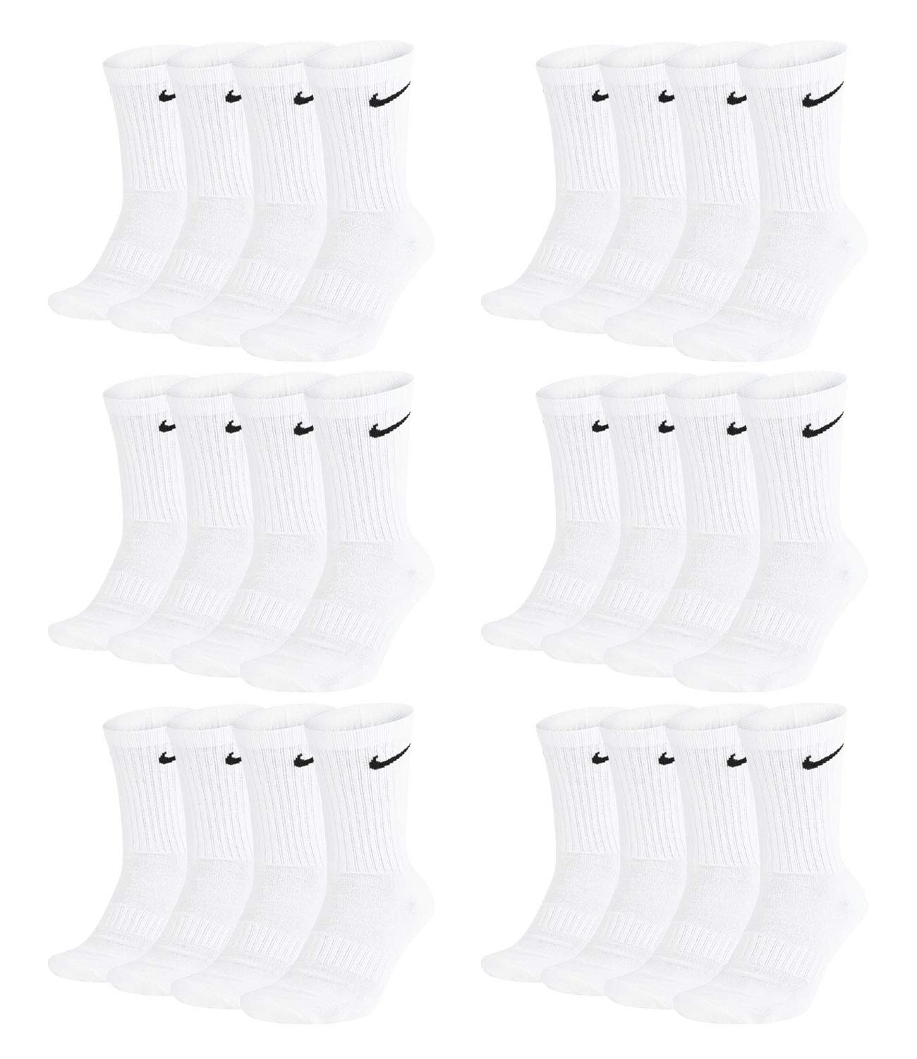 Nike Unisex Trainingssocken Everyday Cushioned Crew Socks SX7664 12 Paar, Artikel:-100 white, Größe:38-42