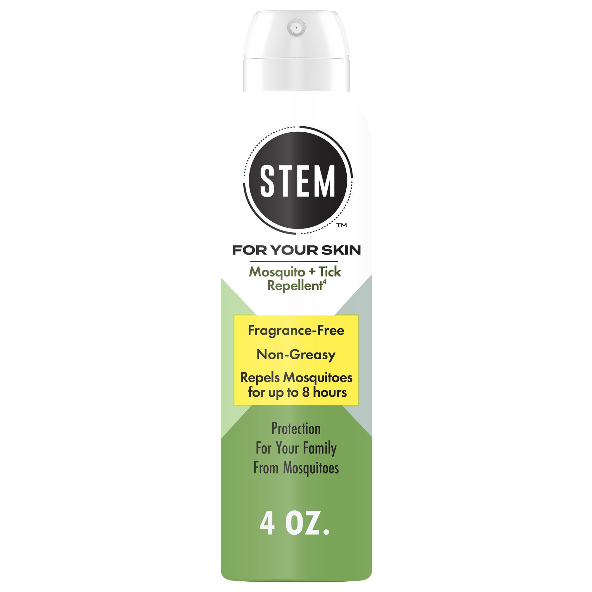 STEM Repels Mosquitoes And Ticks, Mosquito Repellent and Tick Spray, Picaridin Bug Spray, Fragrance-Free, 4 oz