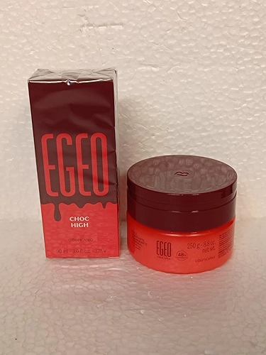 Kit Egeo Choc High: Desodorante Colônia 90ml + Suflê Hidratante Desodorante Corporal 250g.