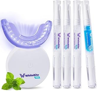 Whitebite Pro Teeth Whitening Gel Kit | Safe for Sensitive Teeth | 32X LED Light | 35% Carbamide Peroxide Whitening Gel & Remineralizing Gel | Powerful Tooth Stain Remover