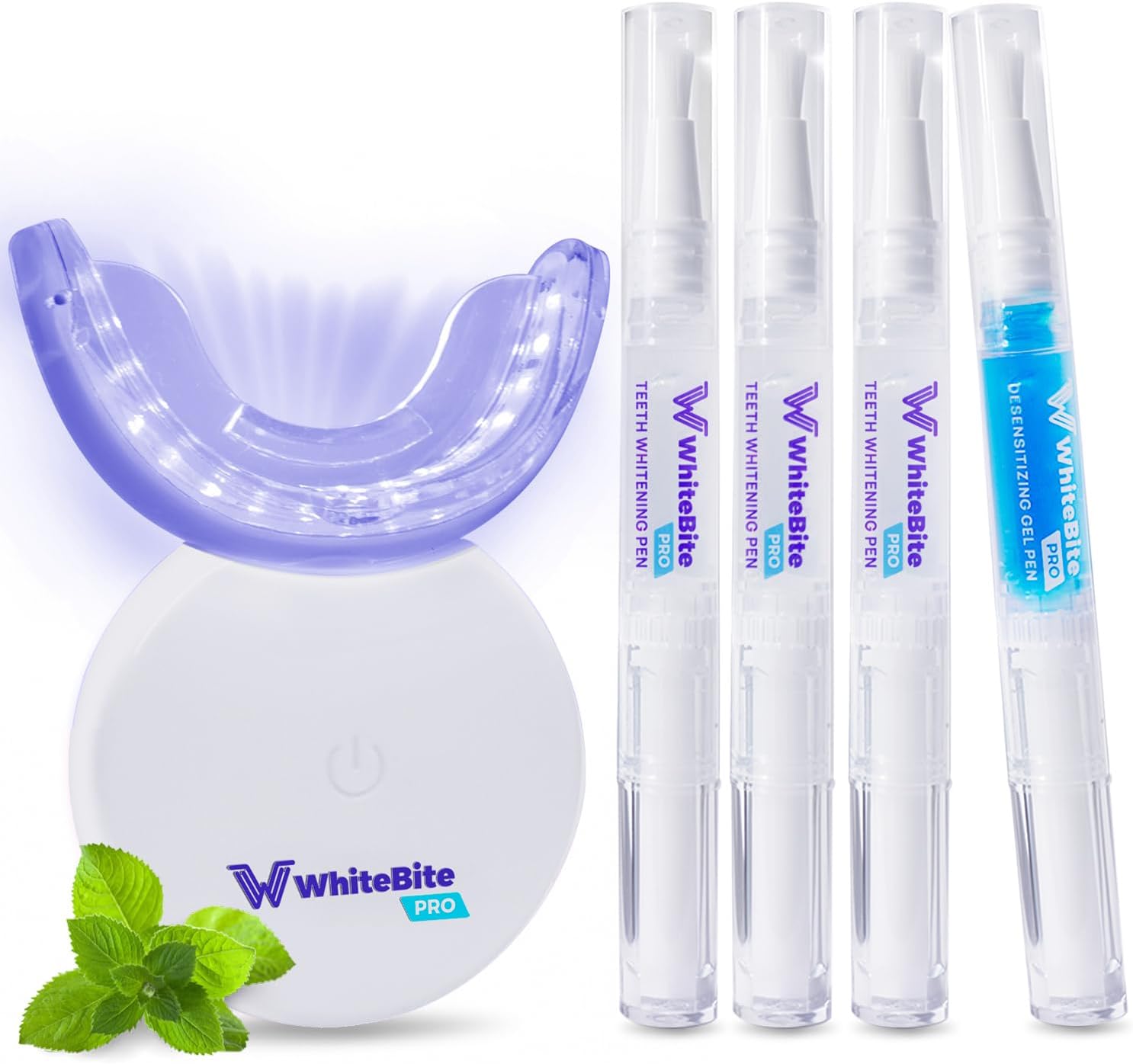 Whitebite Pro Teeth Whitening Gel Kit | Safe for Sensitive Teeth | 32X LED Light | 35% Carbamide Peroxide Whitening Gel & Remineralizing Gel | Powerful Tooth Stain Remover