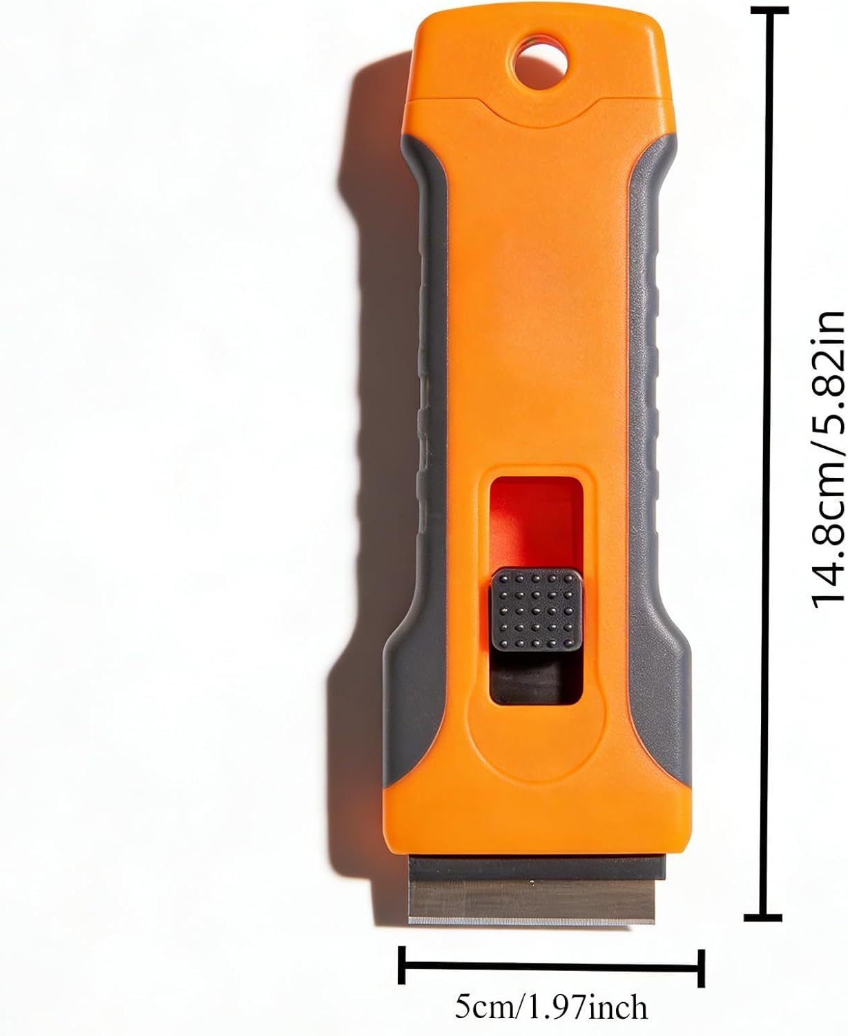 Retractable Razor Blade Scraper Tool, Multi-Surface Scraper with 10 Metal Blades for Glass Stove Top & Windows Cleaning, Orange