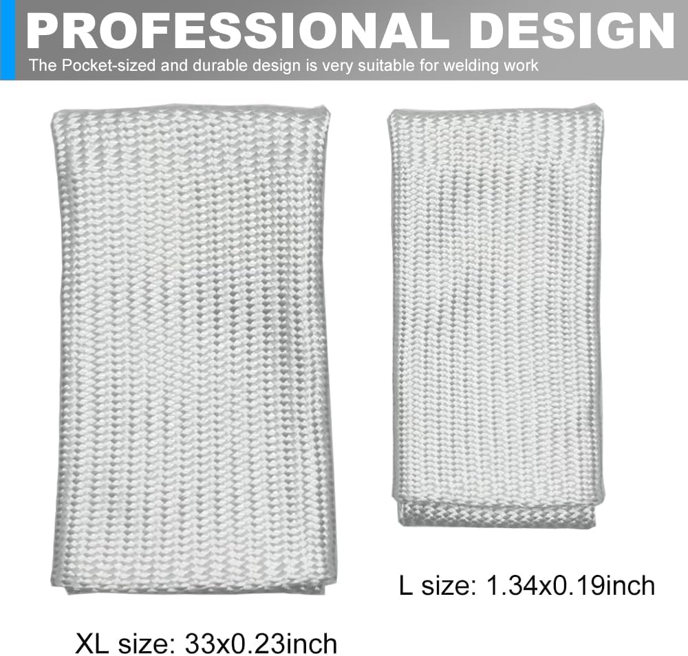 Welding Glove Finger Heat Shield Tightly Knitted White Fiberglass Pack of 2