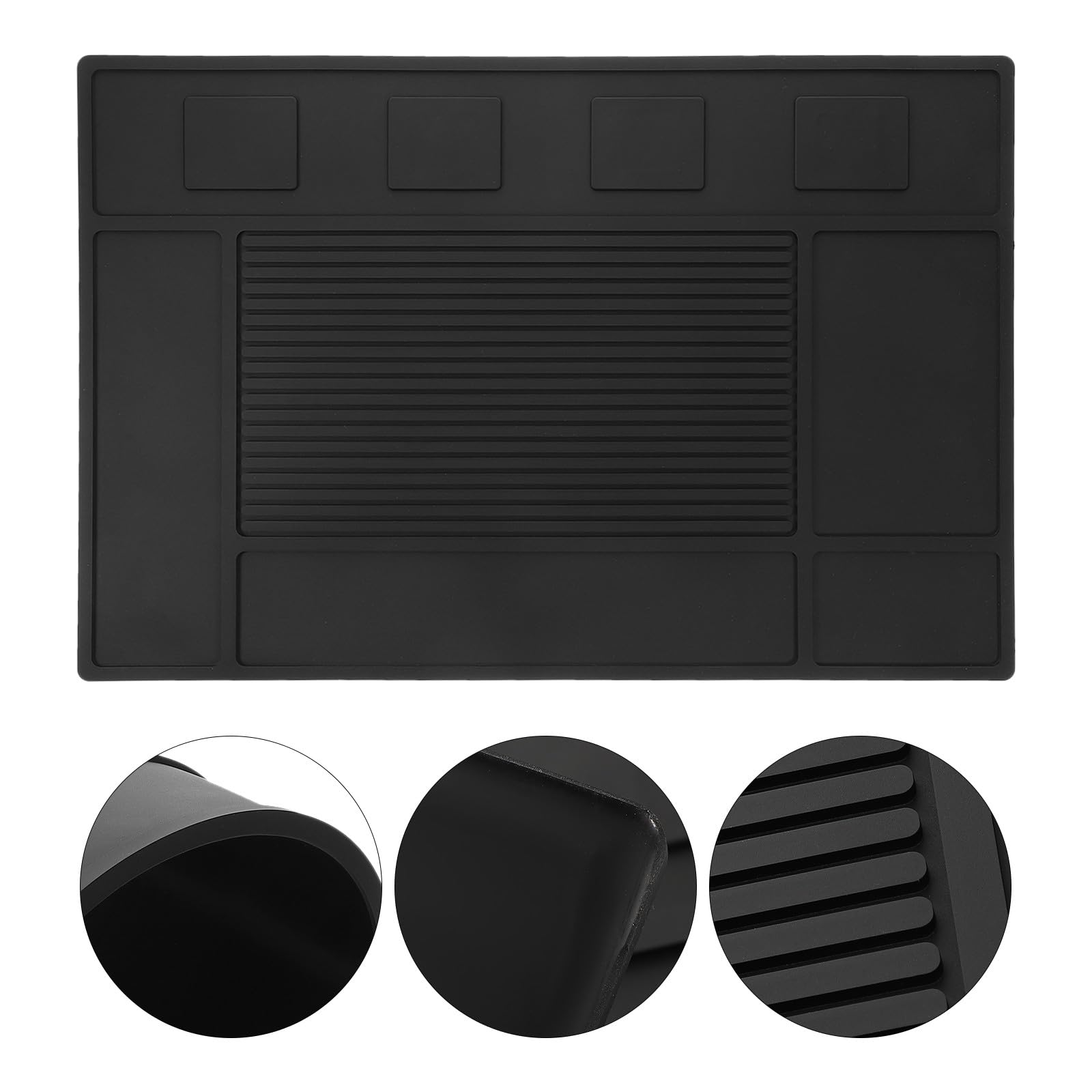 STOBAZA Tapis de Coupe Magnétique pour Coiffeurs, Tapis en Silicone Antidérapant, Organiseur pour Tondeuses et Accessoires, Station de Coiffure Professionnelle