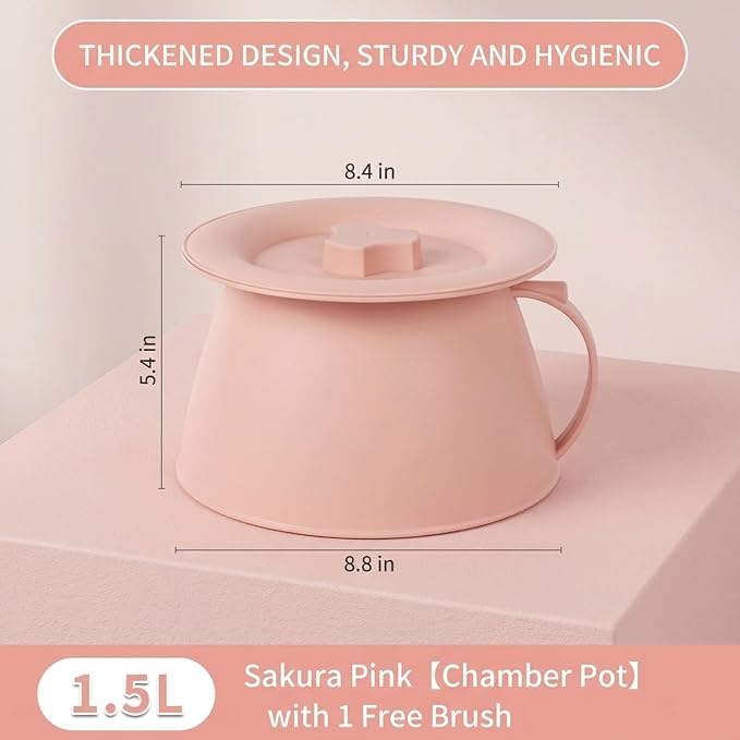 Orinal portátil femenino 1.5L con tapa y asa miniatura 3