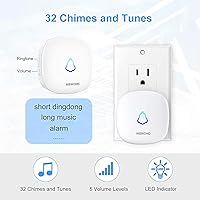 Vista 2 de Timbre de Puerta con Sensor de Movimiento Inalámbrico: Detector de Movimiento Interior Alarma de Entrada Comercial Timbre de Puerta de Entrada