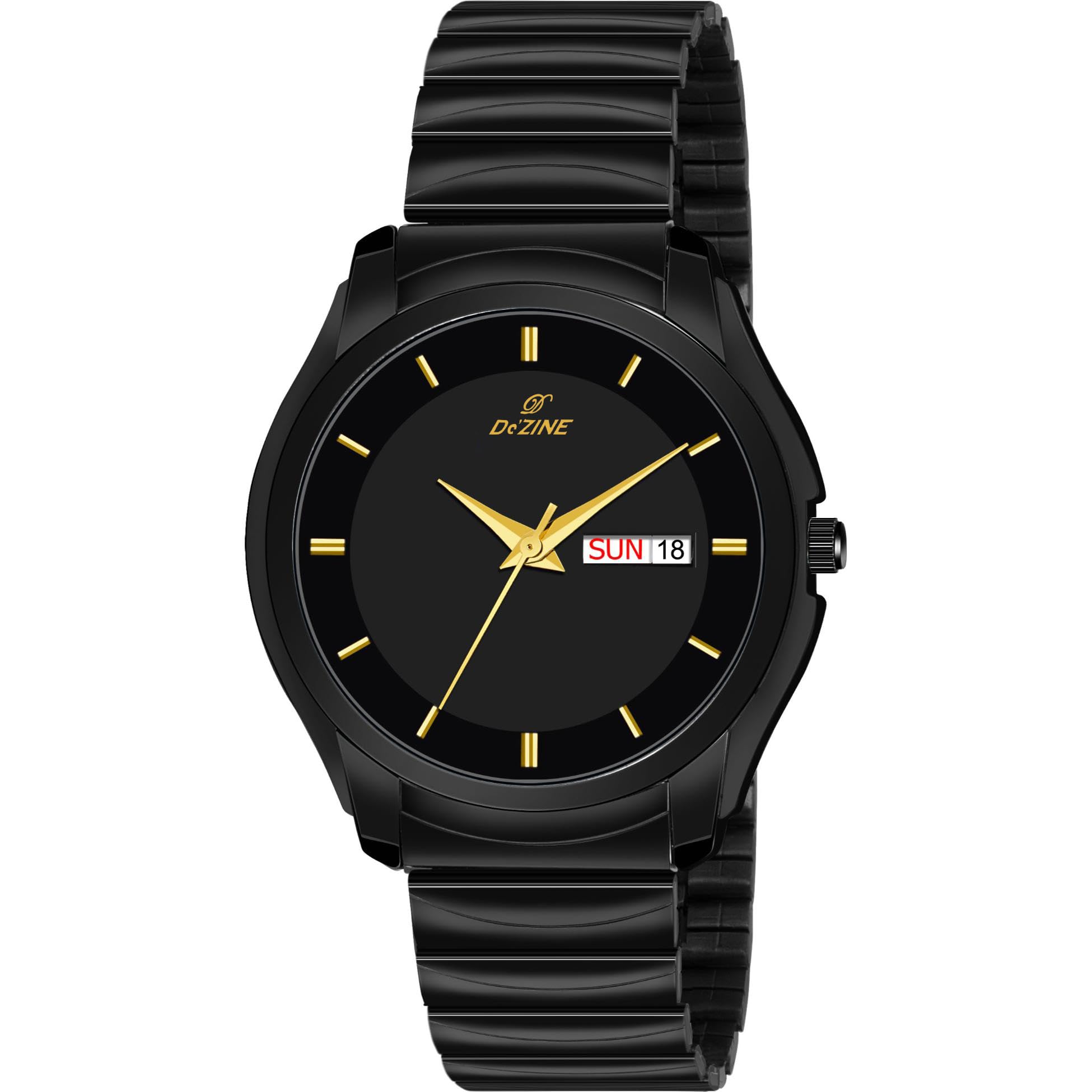 Dezine Mens Stainless Steel Wrist Watches, Gold (Full Black) (B0DCC39HFP) Amazon Price History, Amazon Price Tracker
