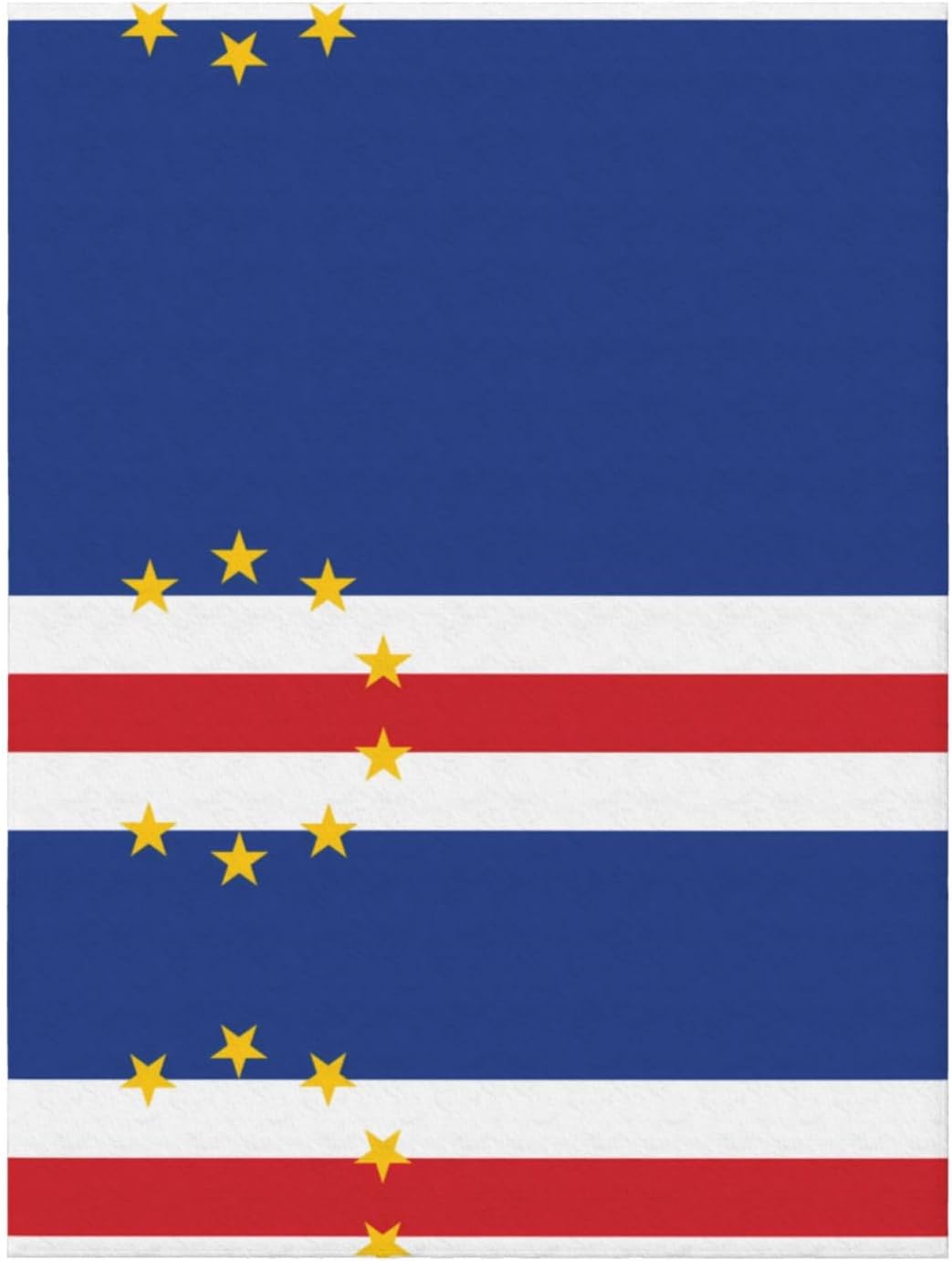 Flag of Cape Verde Decorative Gift Blanket, Sofa Bed Living Room Camping Travel Blanket (50 * 40 inches), Flannel Children's Blanket,
