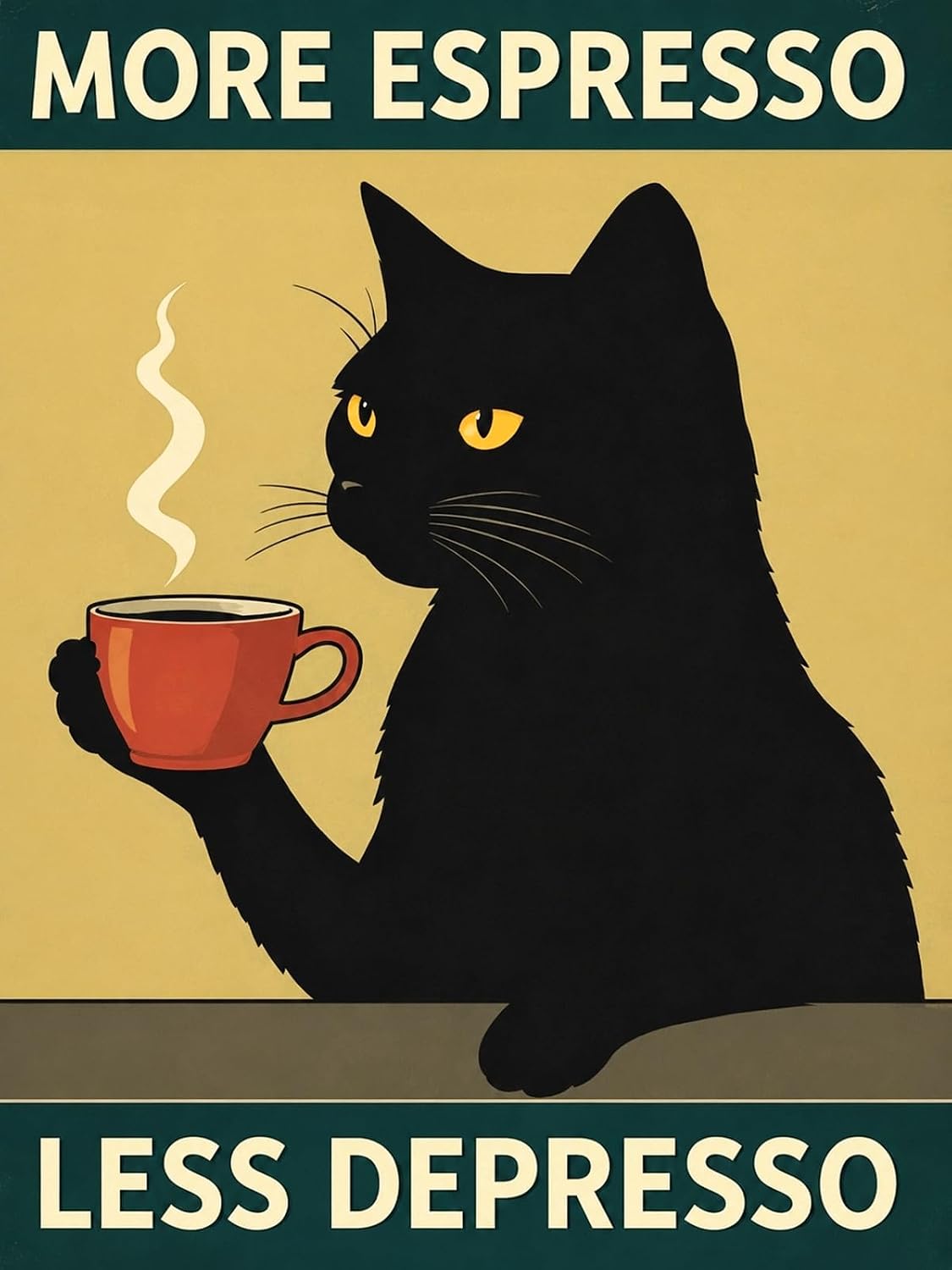 Black Cat Diamond Art Kits for Adults, 5D Funny Quote Diamond Painting Kits